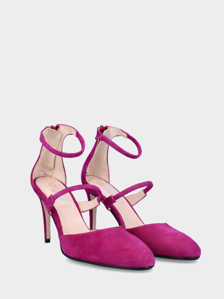 Rote Pumps aus Leder mit elastischen Riemchen