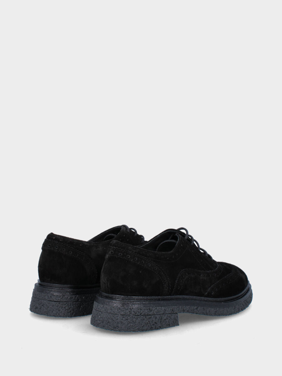 Francesina nera in pelle con lavorazione full brogue