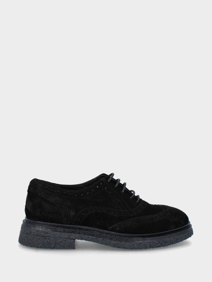 Francesina nera in pelle con lavorazione full brogue