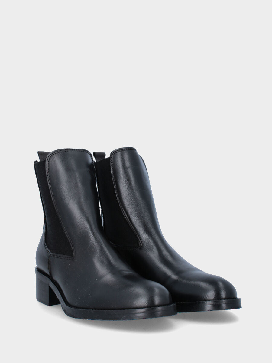 beatle tacco 30mm, punta tonda, in vitello, suola gomma