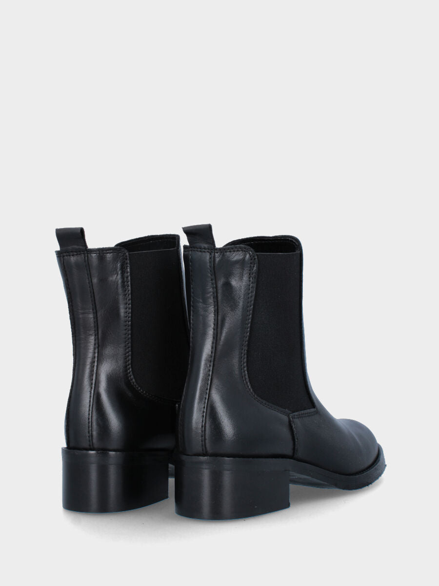 beatle tacco 30mm, punta tonda, in vitello, suola gomma