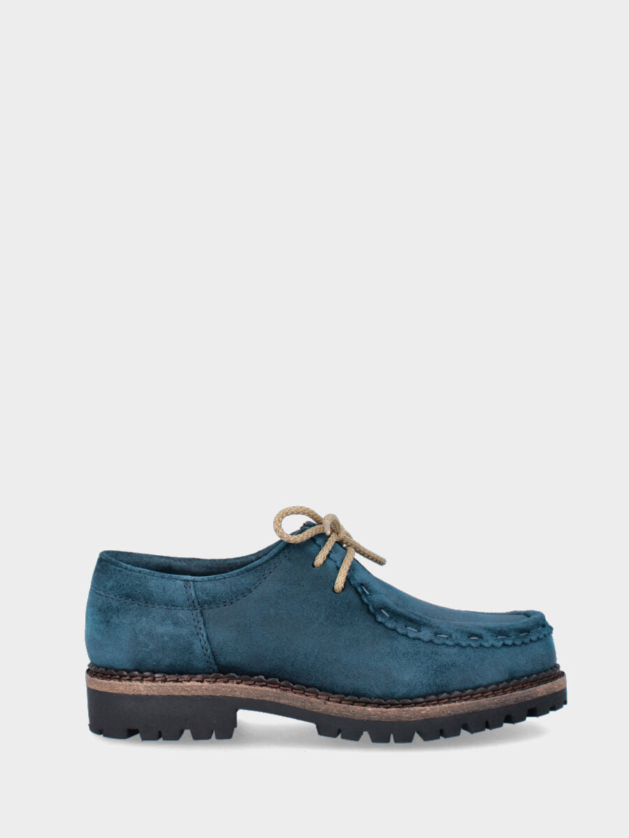 Stringata blu in pelle modello paraboot