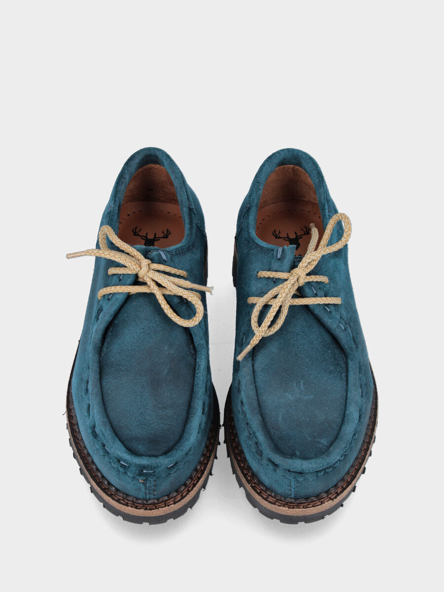 Stringata blu in pelle modello paraboot