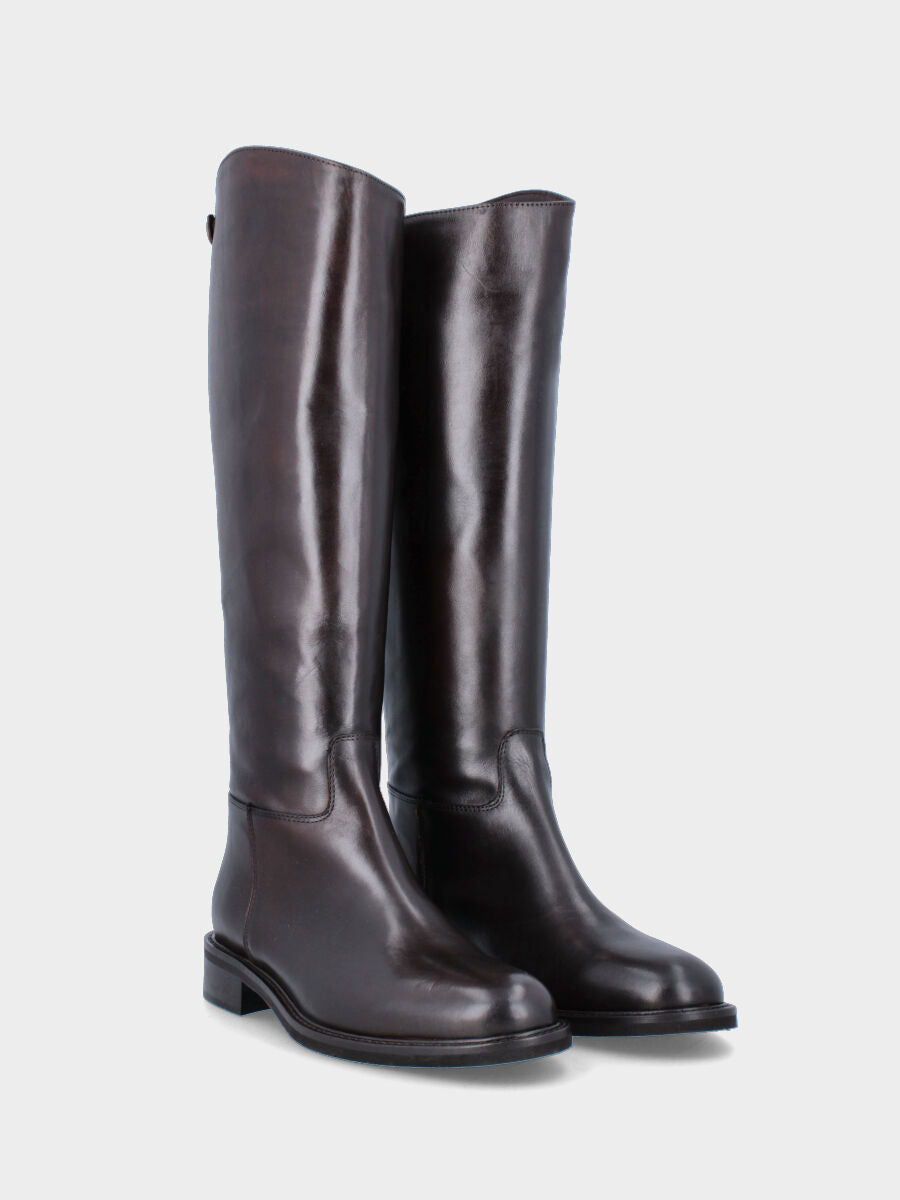 bottes à talon 30 mm, bout arrondi, avec fermeture éclair à l'arrière de la tige, semelle en caoutchouc