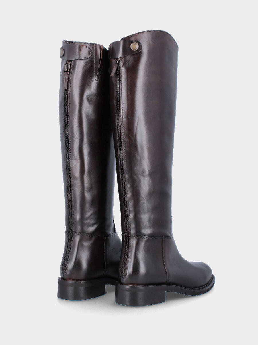 bottes à talon 30 mm, bout arrondi, avec fermeture éclair à l'arrière de la tige, semelle en caoutchouc