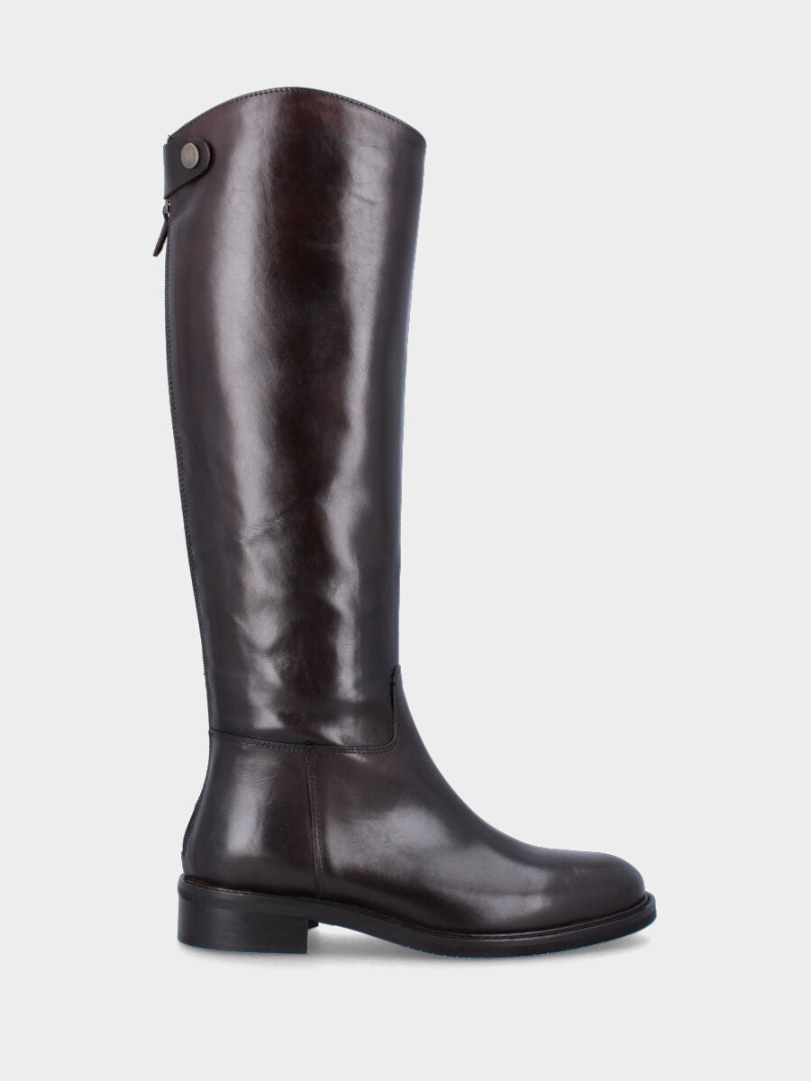 bottes à talon 30 mm, bout arrondi, avec fermeture éclair à l'arrière de la tige, semelle en caoutchouc