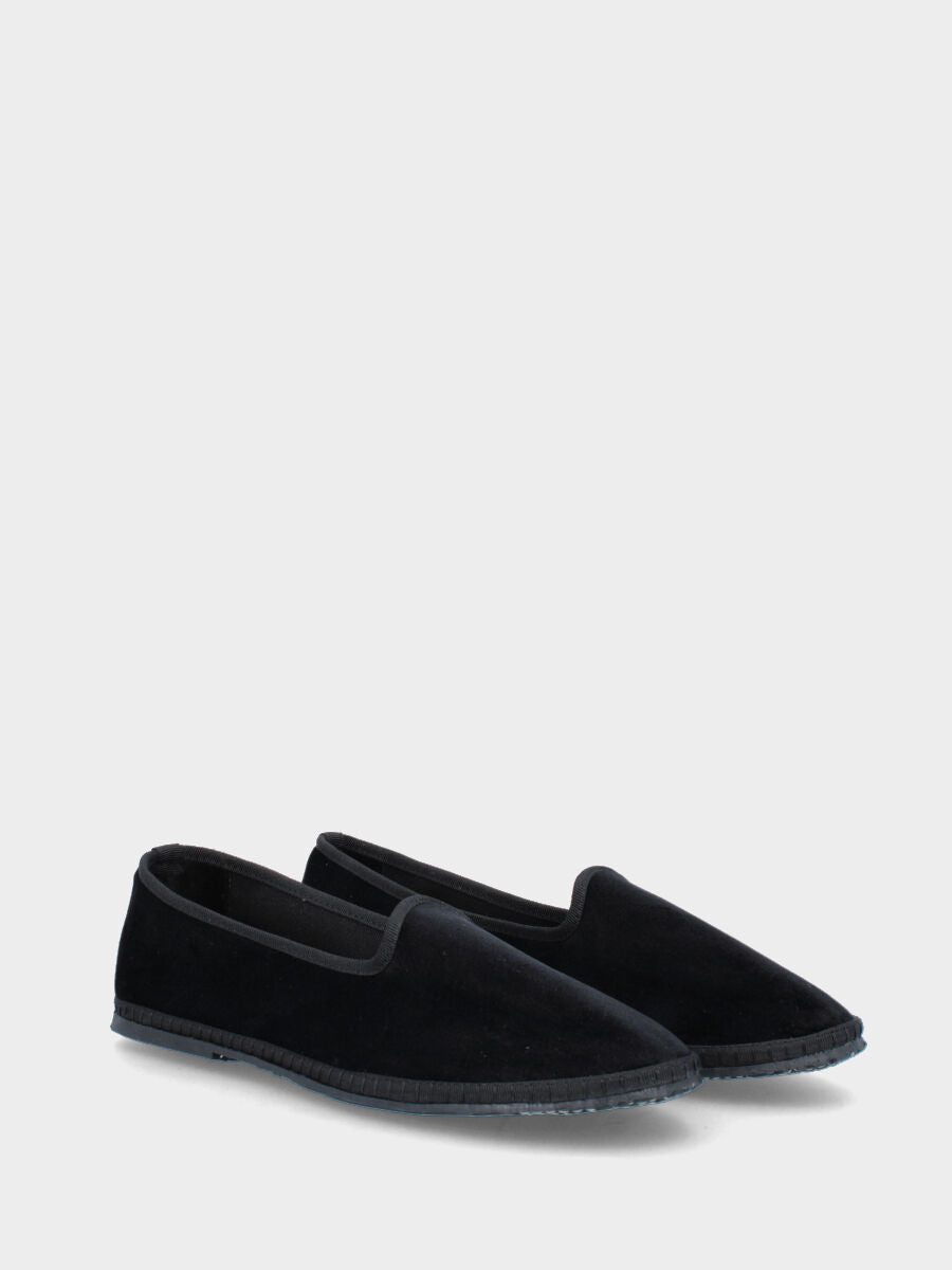 Black Friulana in fabric with tone-on-tone trims