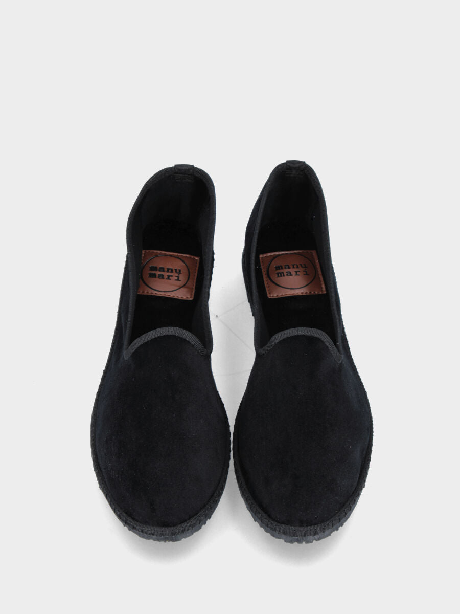 Black Friulana in fabric with tone-on-tone trims