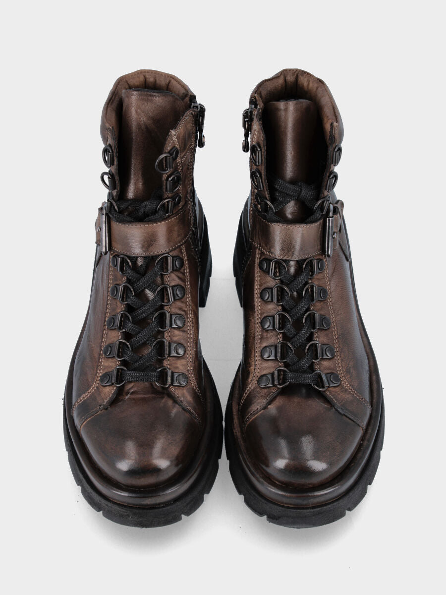 Polacchino marrone in pelle modello pedula