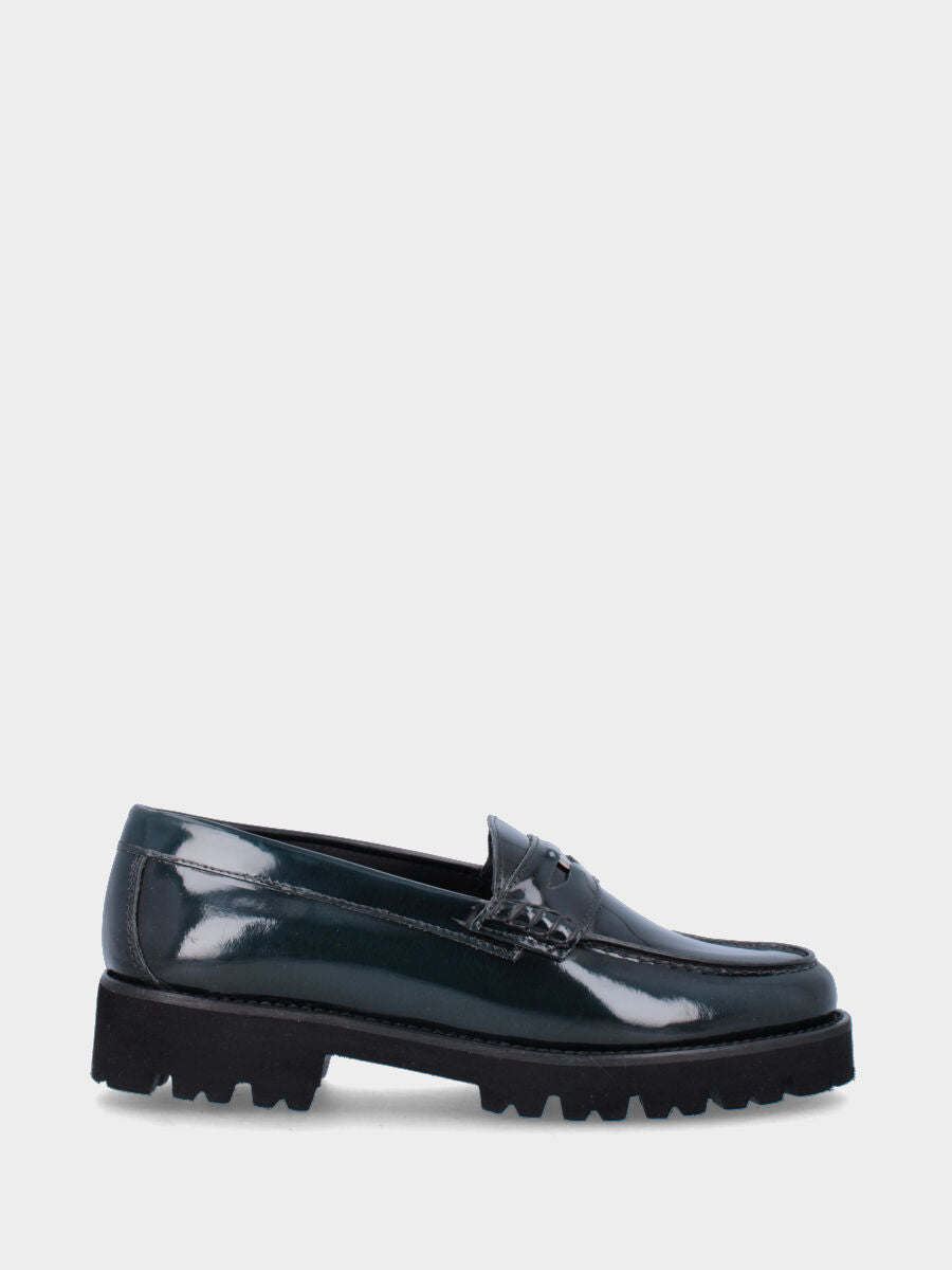 Mocassino verde in pelle modello Penny Loafer