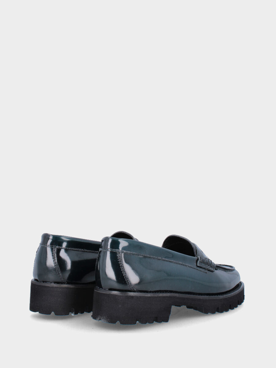 Mocassino verde in pelle modello Penny Loafer