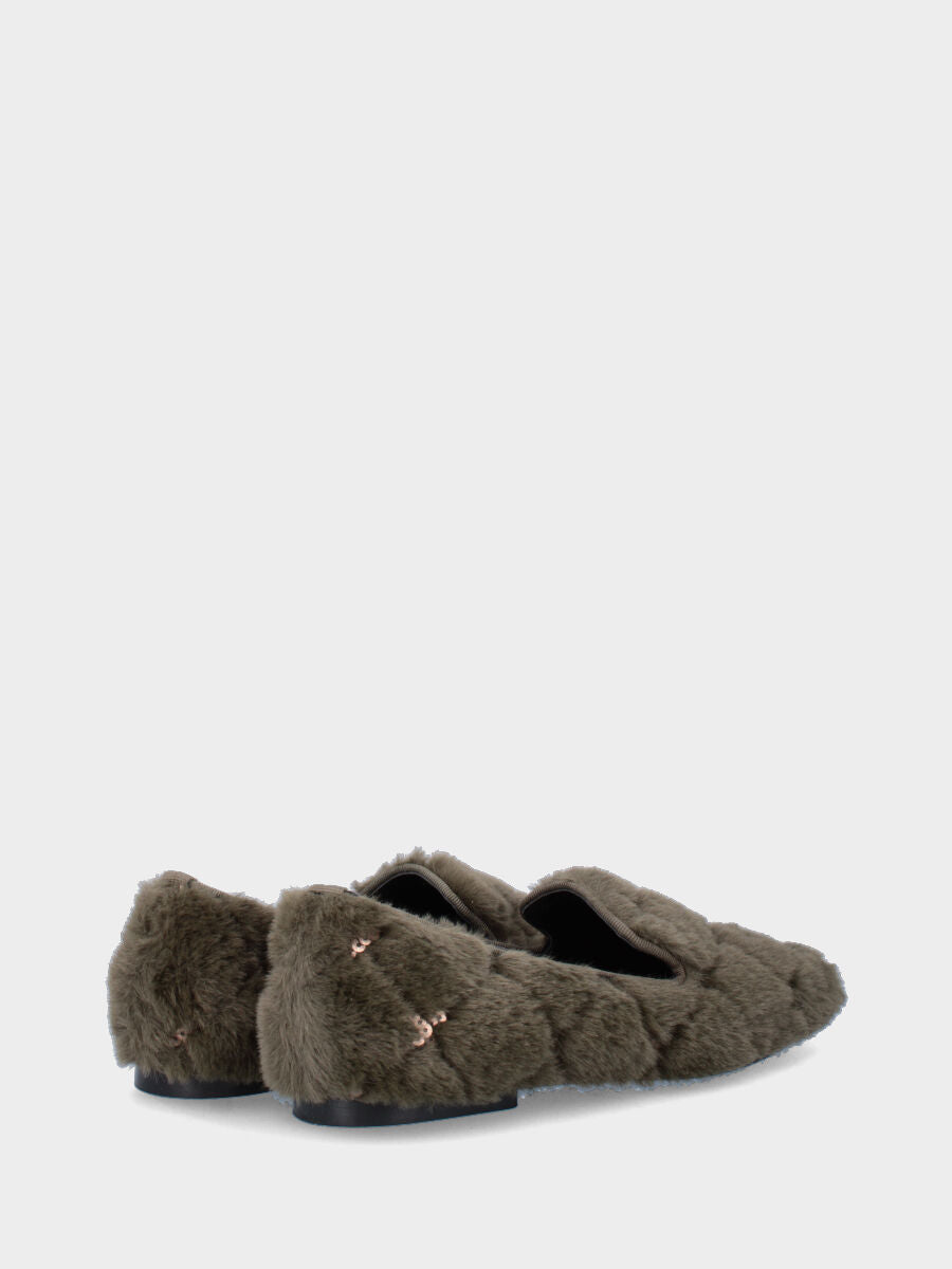 Green fabric slipper with sequins