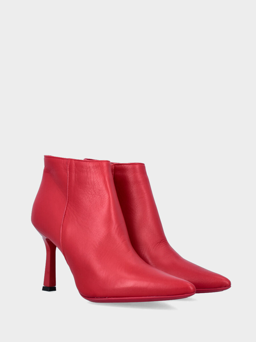 Tronchetto rosso in pelle con cerniera