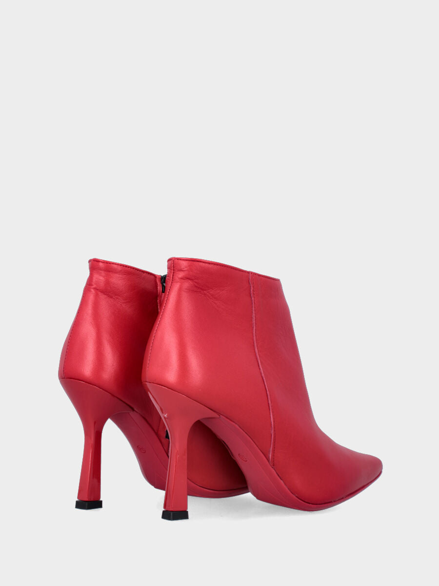 Tronchetto rosso in pelle con cerniera