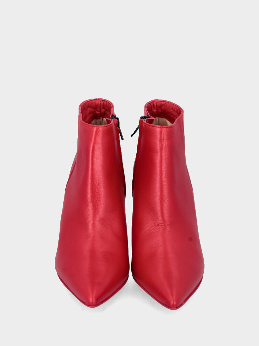 Tronchetto rosso in pelle con cerniera