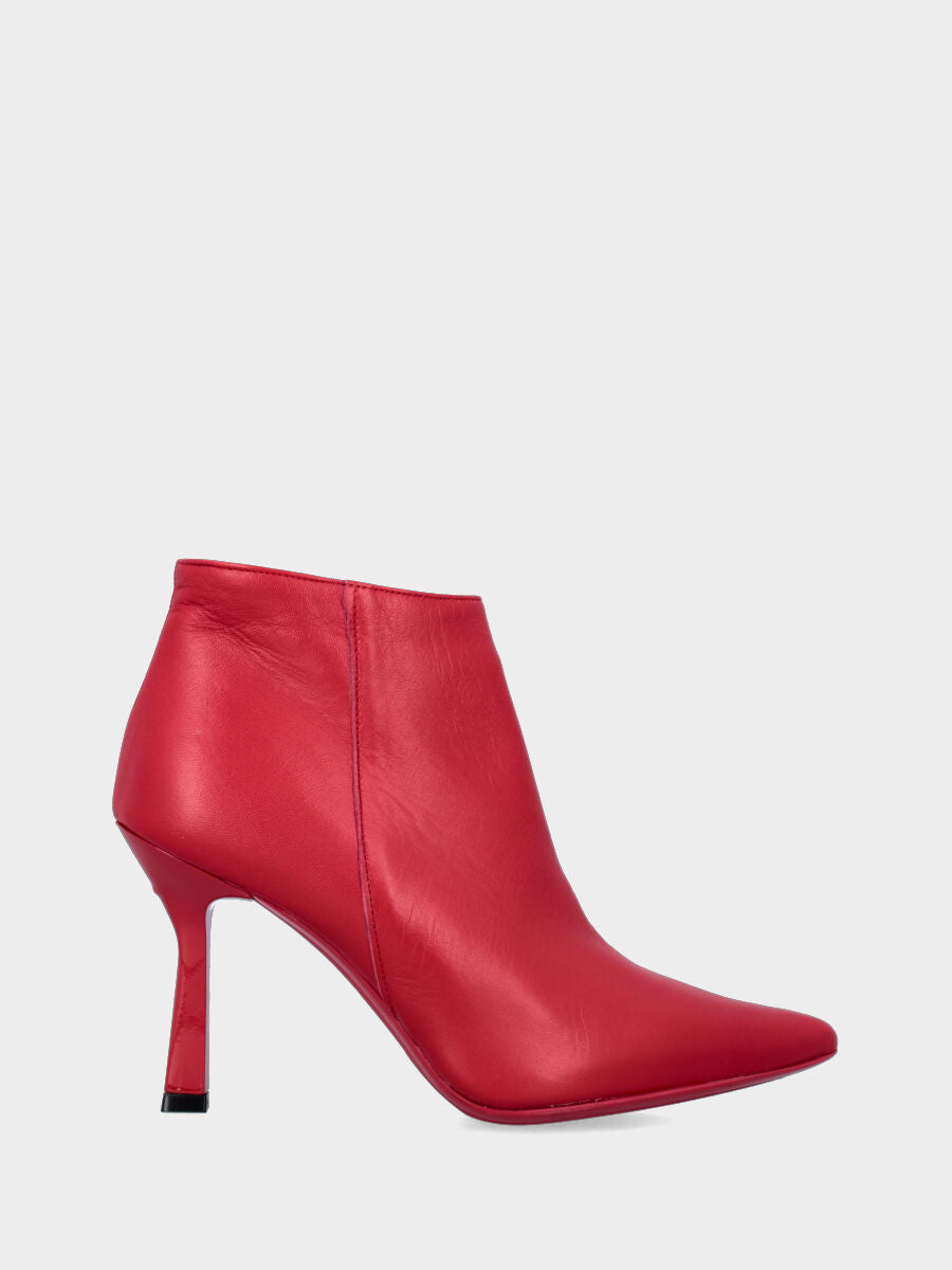 Tronchetto rosso in pelle con cerniera