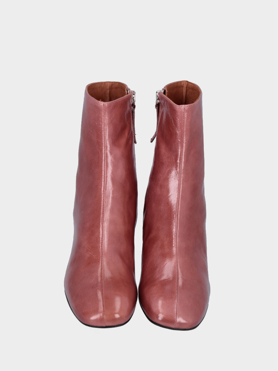 Sandalo monoblocco in vitello rosso con fascia ripiegata