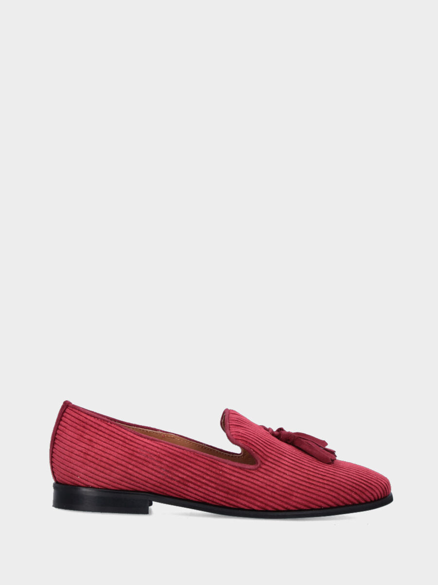 Sandalo monoblocco in vitello rosso con fascia ripiegata