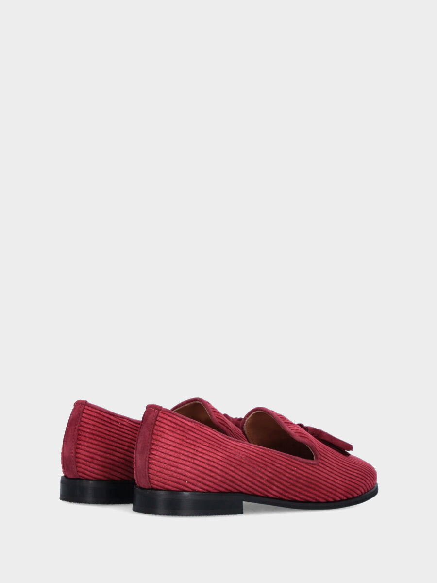 Sandalo monoblocco in vitello rosso con fascia ripiegata