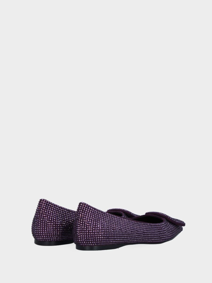 Ballerina viola con strass e accessorio geometrico