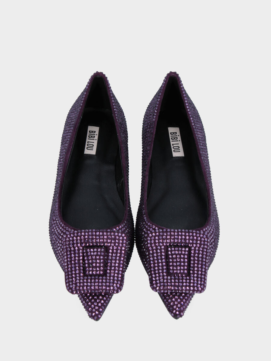 Ballerina viola con strass e accessorio geometrico