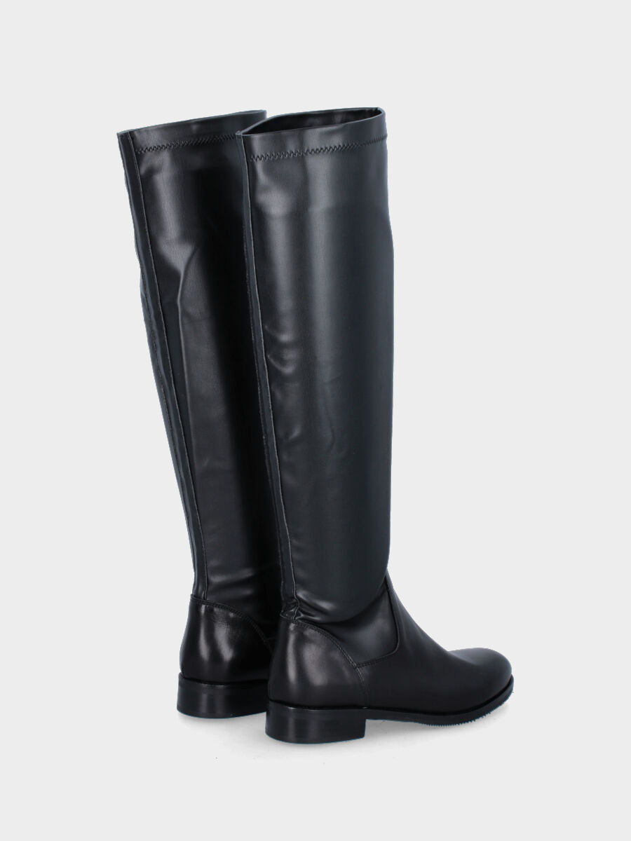 Stivale nero in pelle aderente