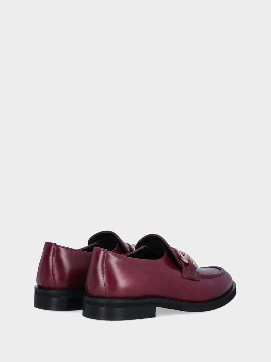 Sandalo monoblocco in vitello rosso con fascia ripiegata