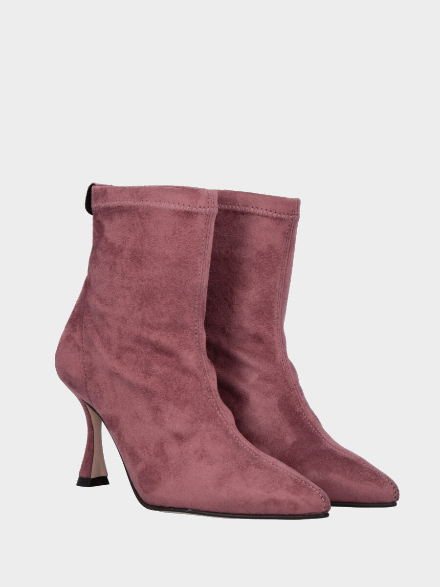 Stivaletto rosa in eco camoscio elasticizzato