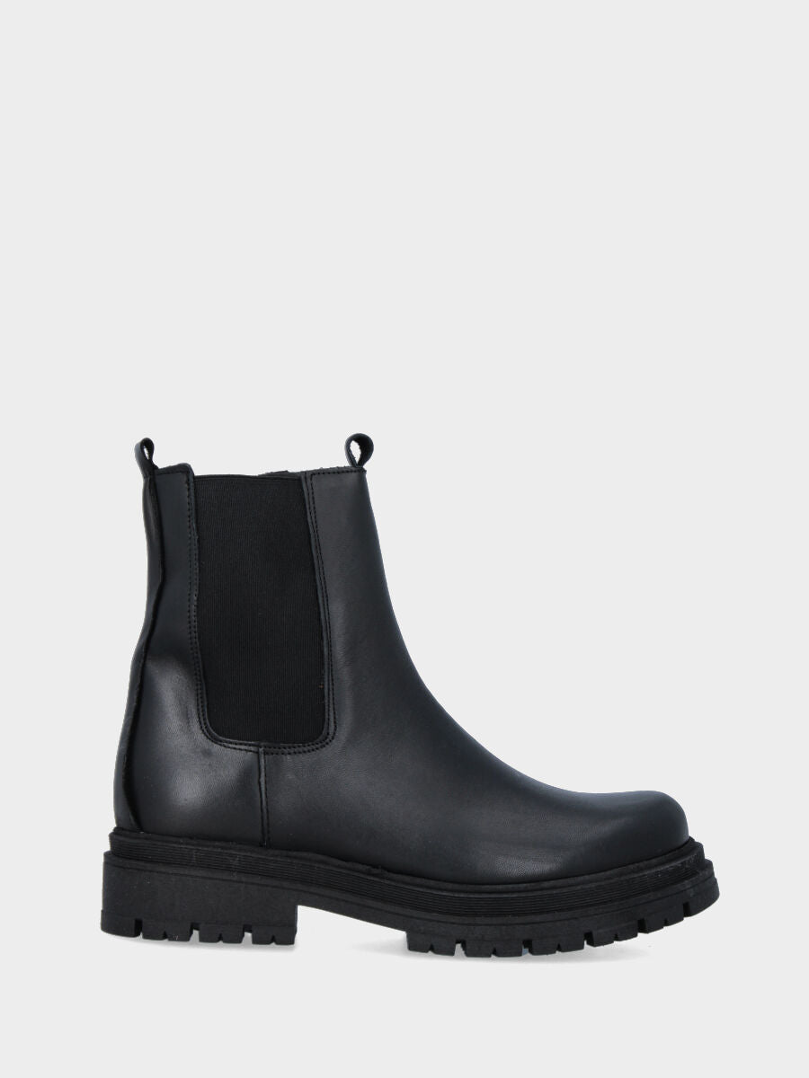 beatles combat tacco 30mm, punta tonda, con cerniera ed elastico sul gambaletto, suola gomma