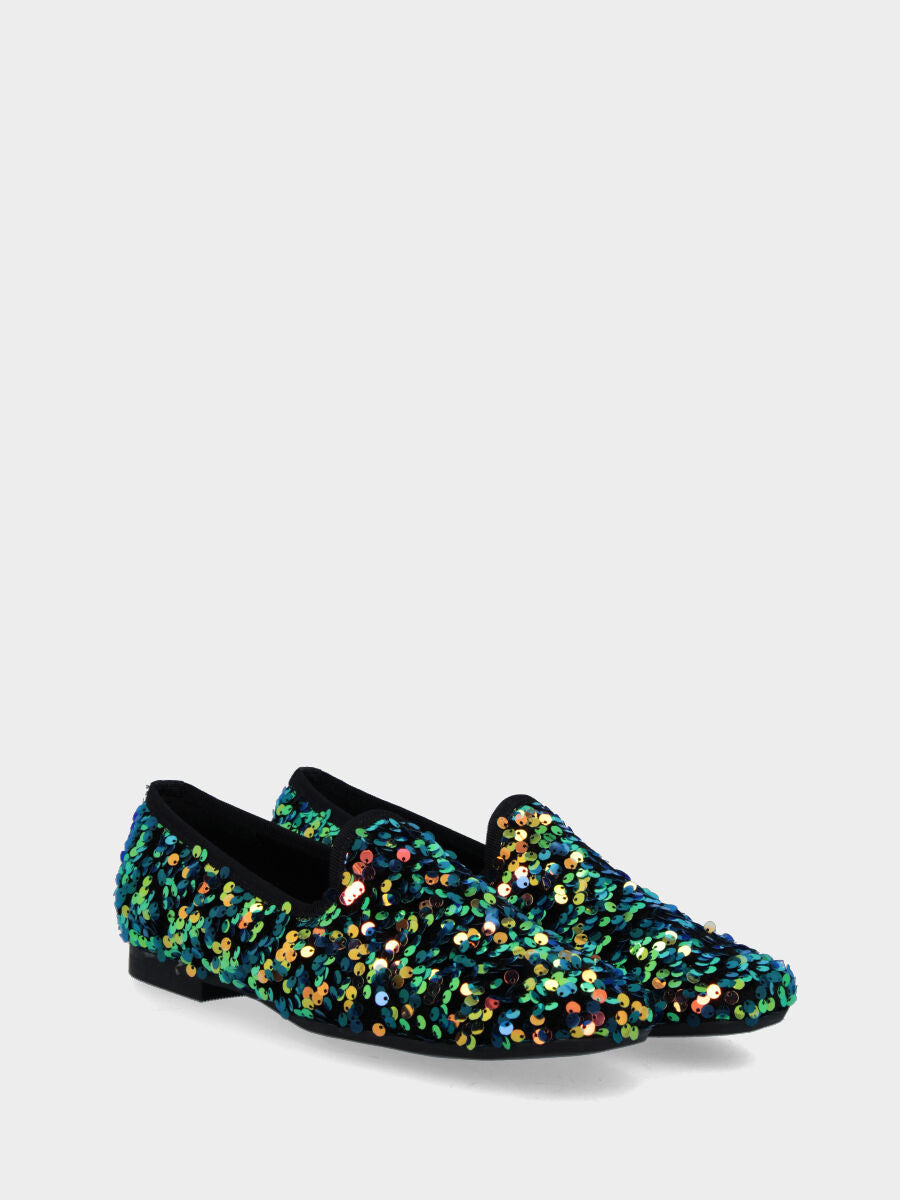 Multicolor slipper with sequins