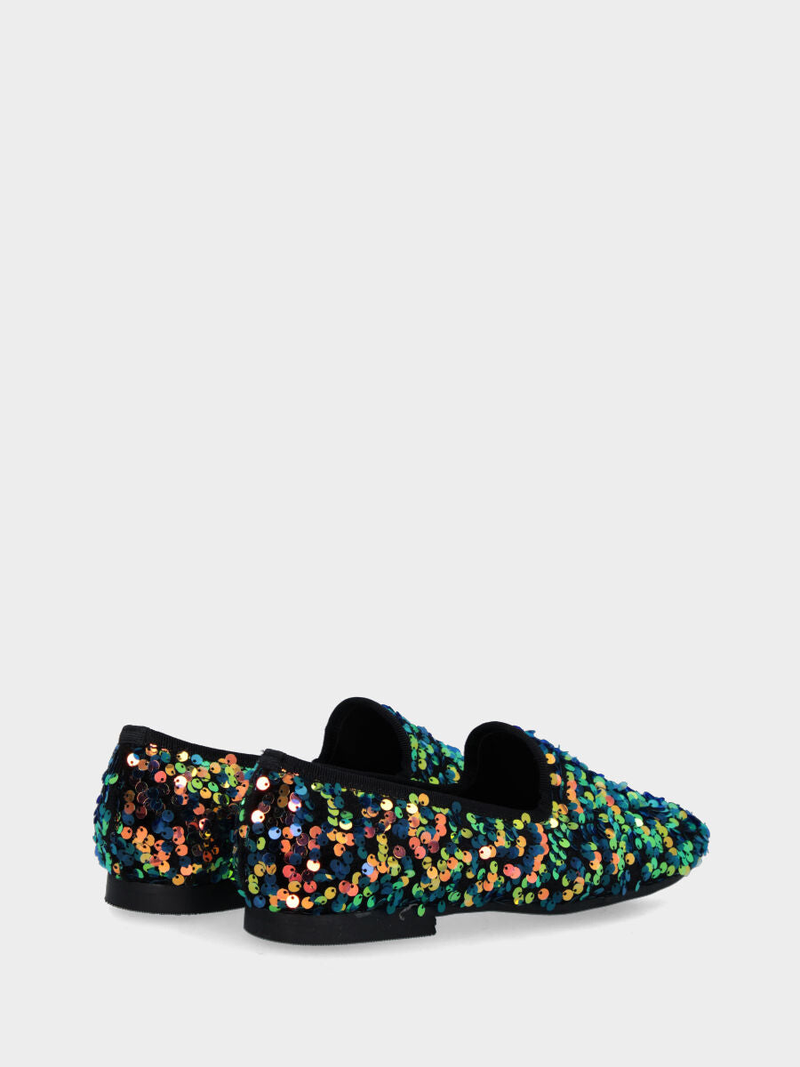 Multicolor slipper with sequins