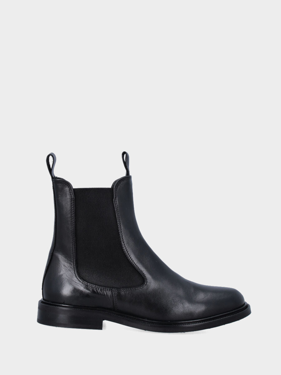 Stivaletto nero in pelle con fascetta