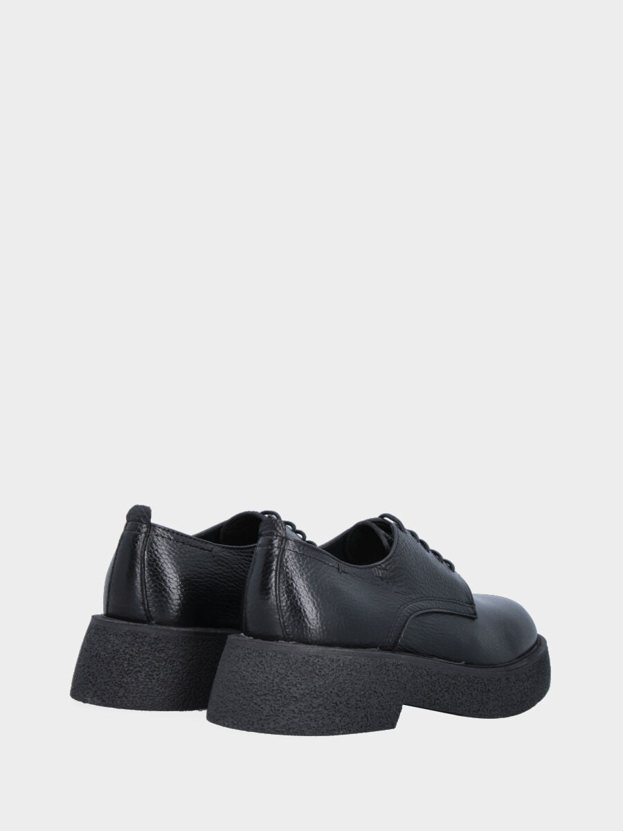 Stringata noire en cuir de veau bottalato