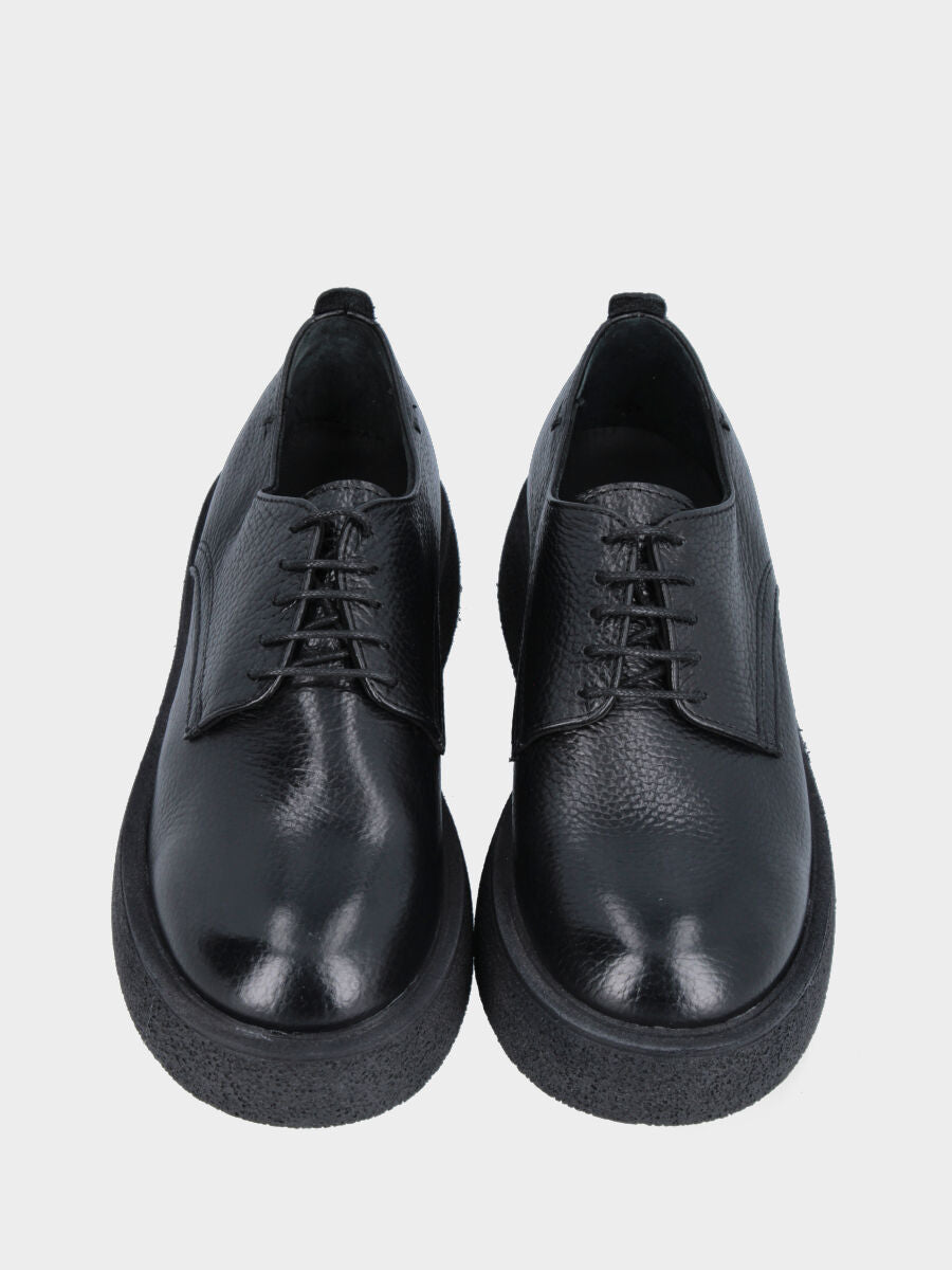 Stringata noire en cuir de veau bottalato