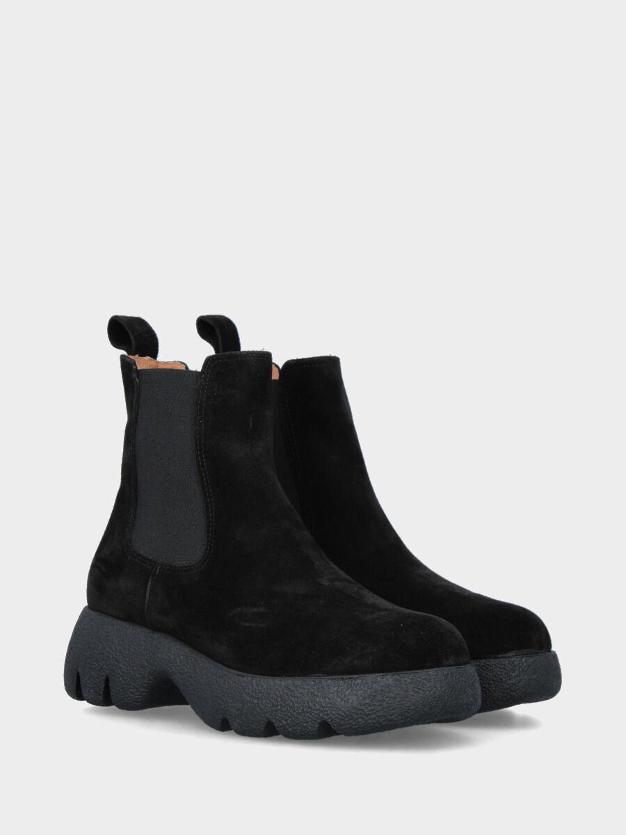 Beatles in velour nero con fondo incavato dentellato