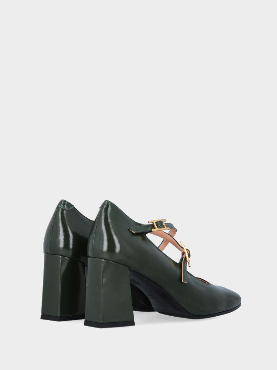 Sandalo monoblocco in vitello rosso con fascia ripiegata