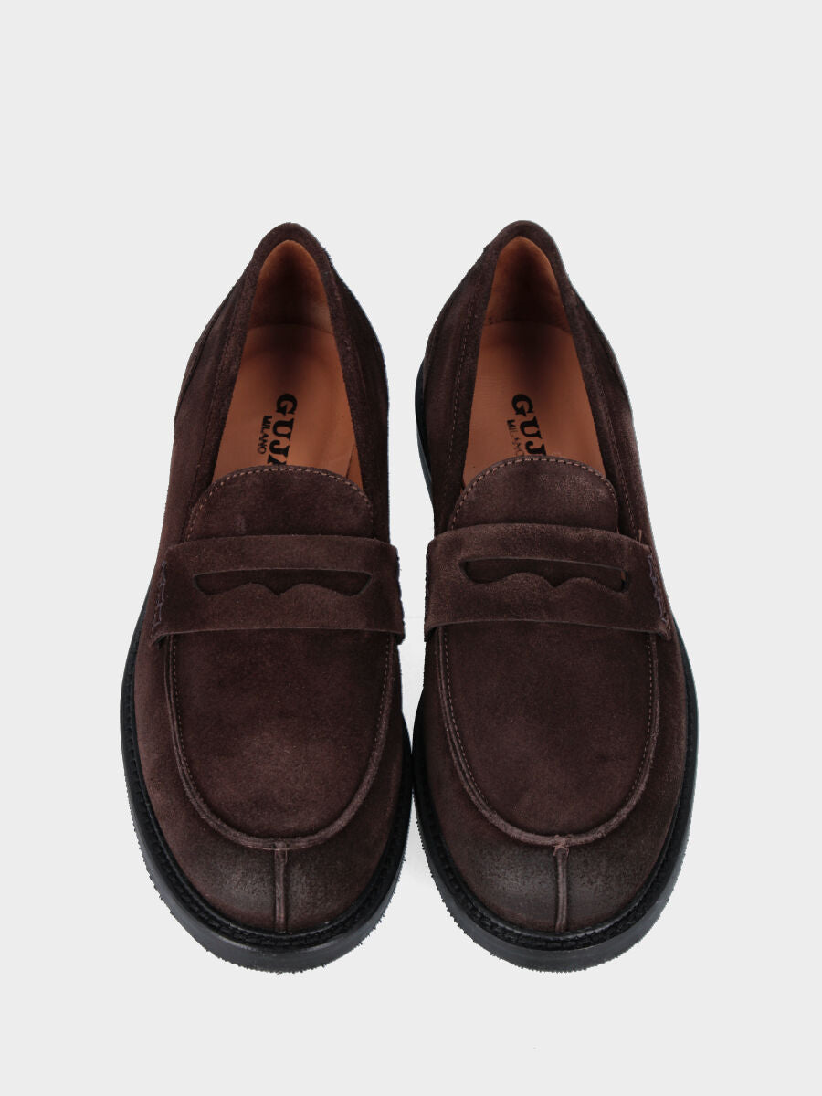 Sandalo monoblocco in vitello rosso con fascia ripiegata