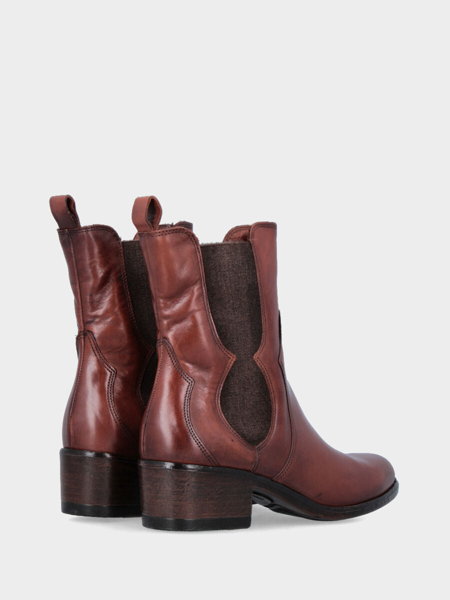 Beatles en nappa marron avec élastiques profilés et talon de 30 mm