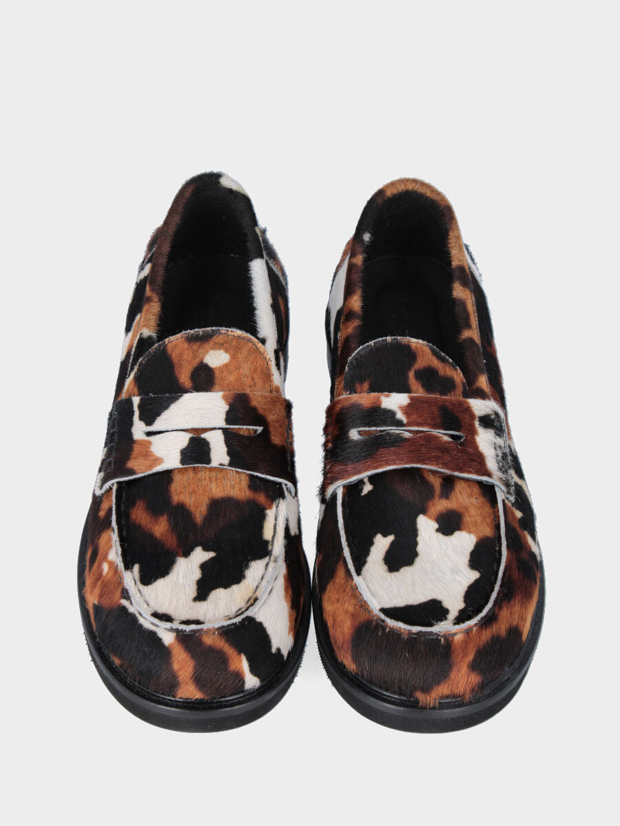 Mocassino college in cavallino muccato con tacco 20 mm