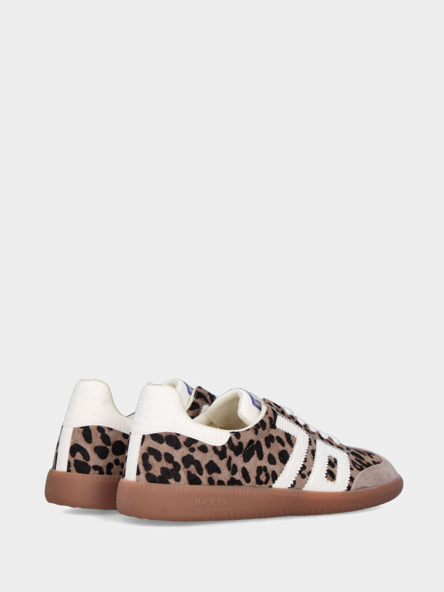 Sneaker in cavallino leopardato con fondo in gomma