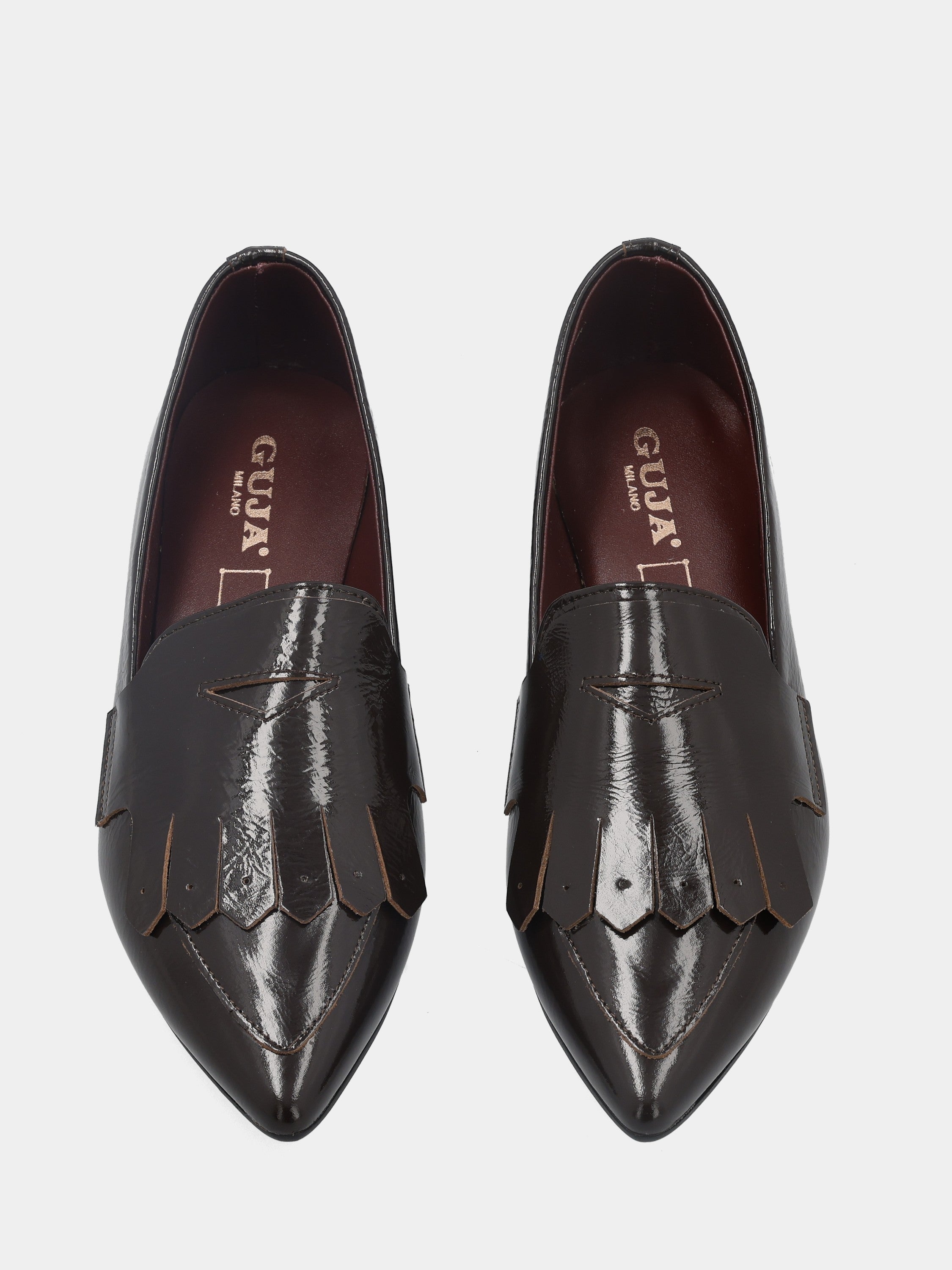 Sandalo monoblocco in vitello rosso con fascia ripiegata