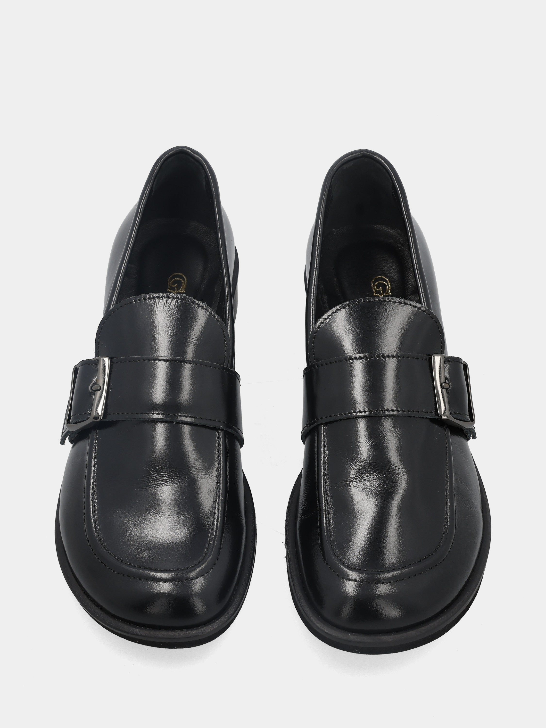 Mocassin en naplak noir avec boucle