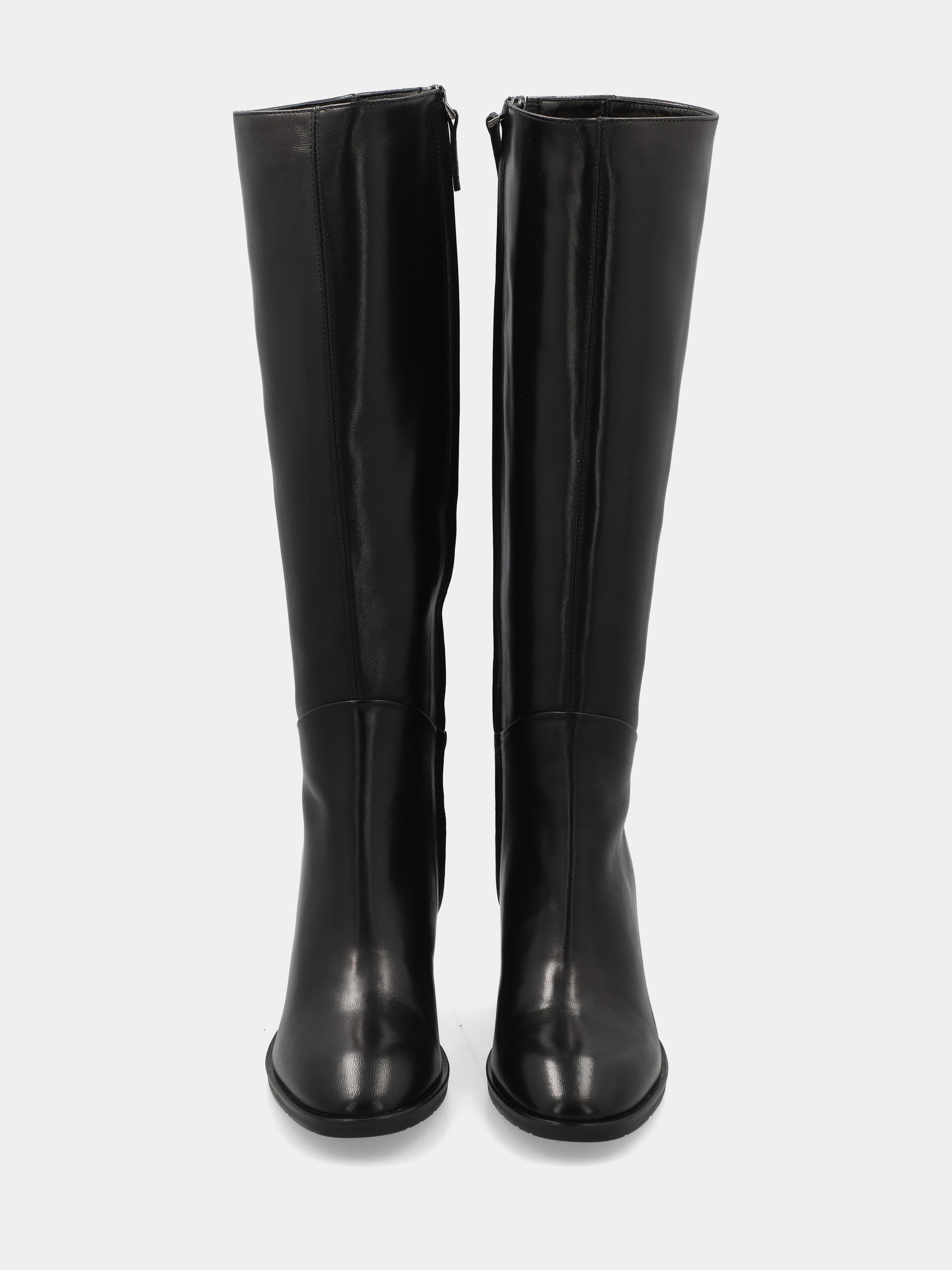 Stivale in nappa nero con tacco a blocco stondato 70mm