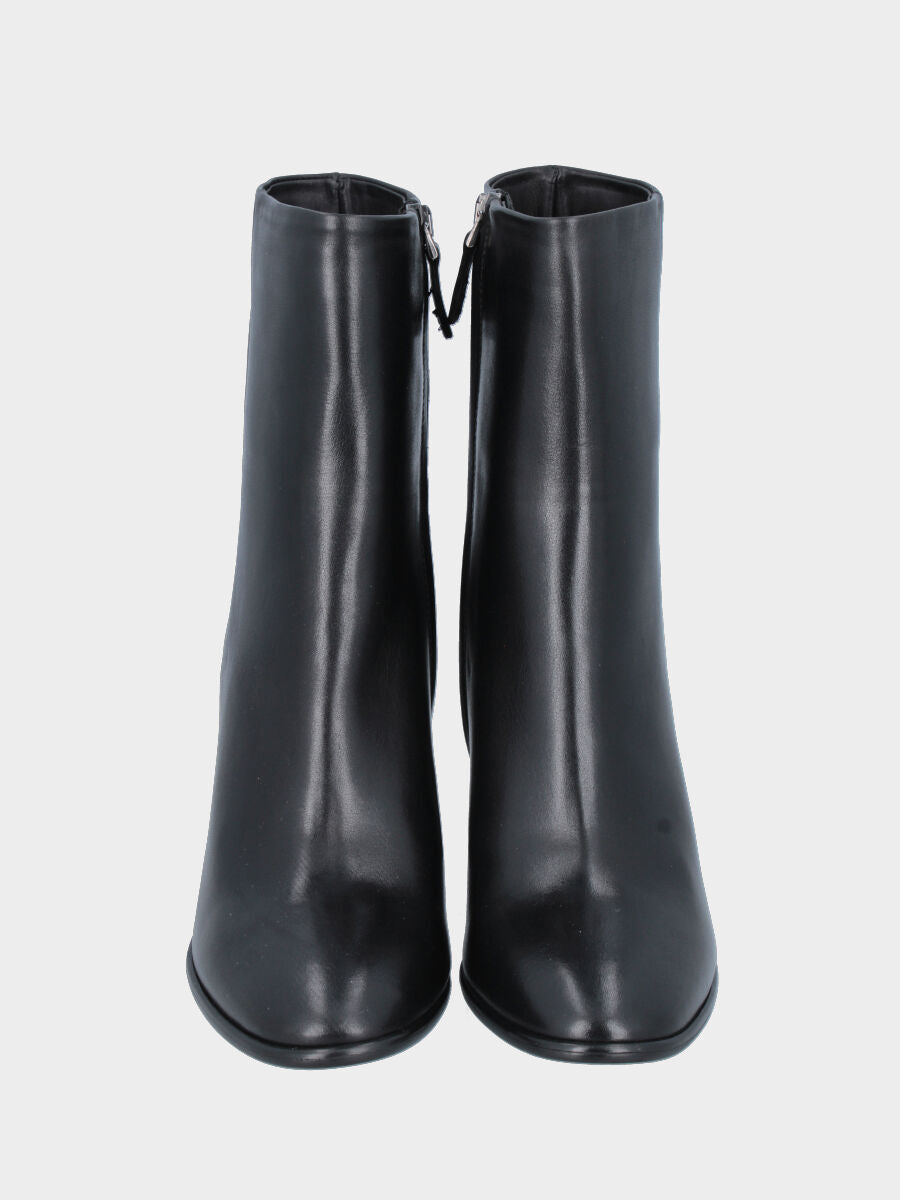 Botte en veau noir lisse avec talon bloc