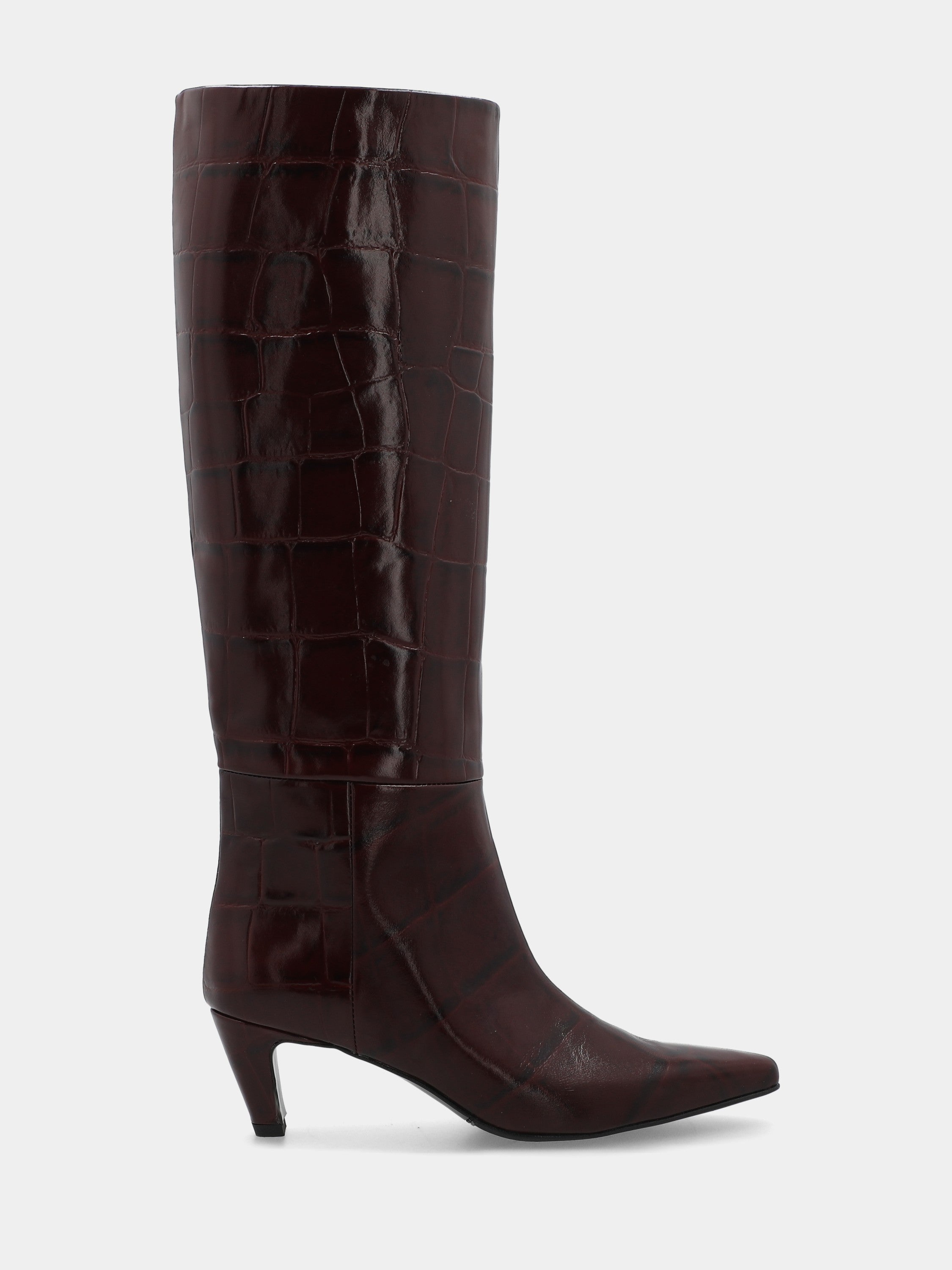 Sandalo monoblocco in vitello rosso con fascia ripiegata