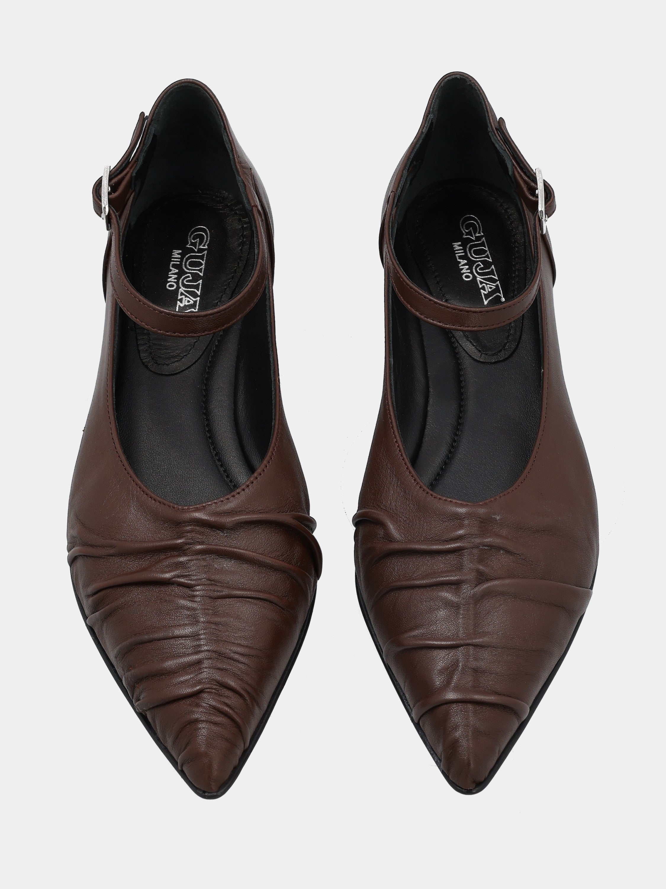 Sandalo monoblocco in vitello rosso con fascia ripiegata