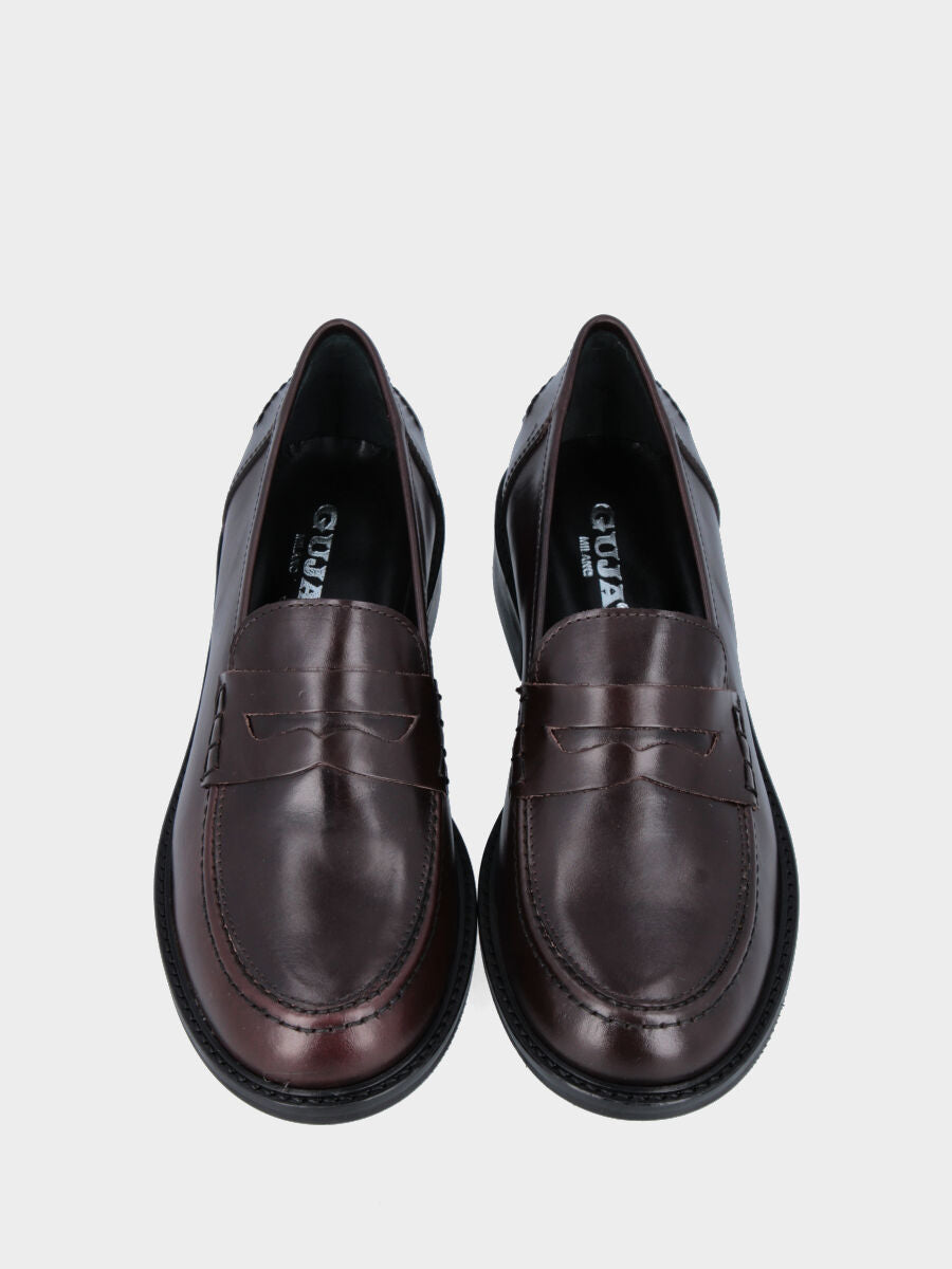 Sandalo monoblocco in vitello rosso con fascia ripiegata