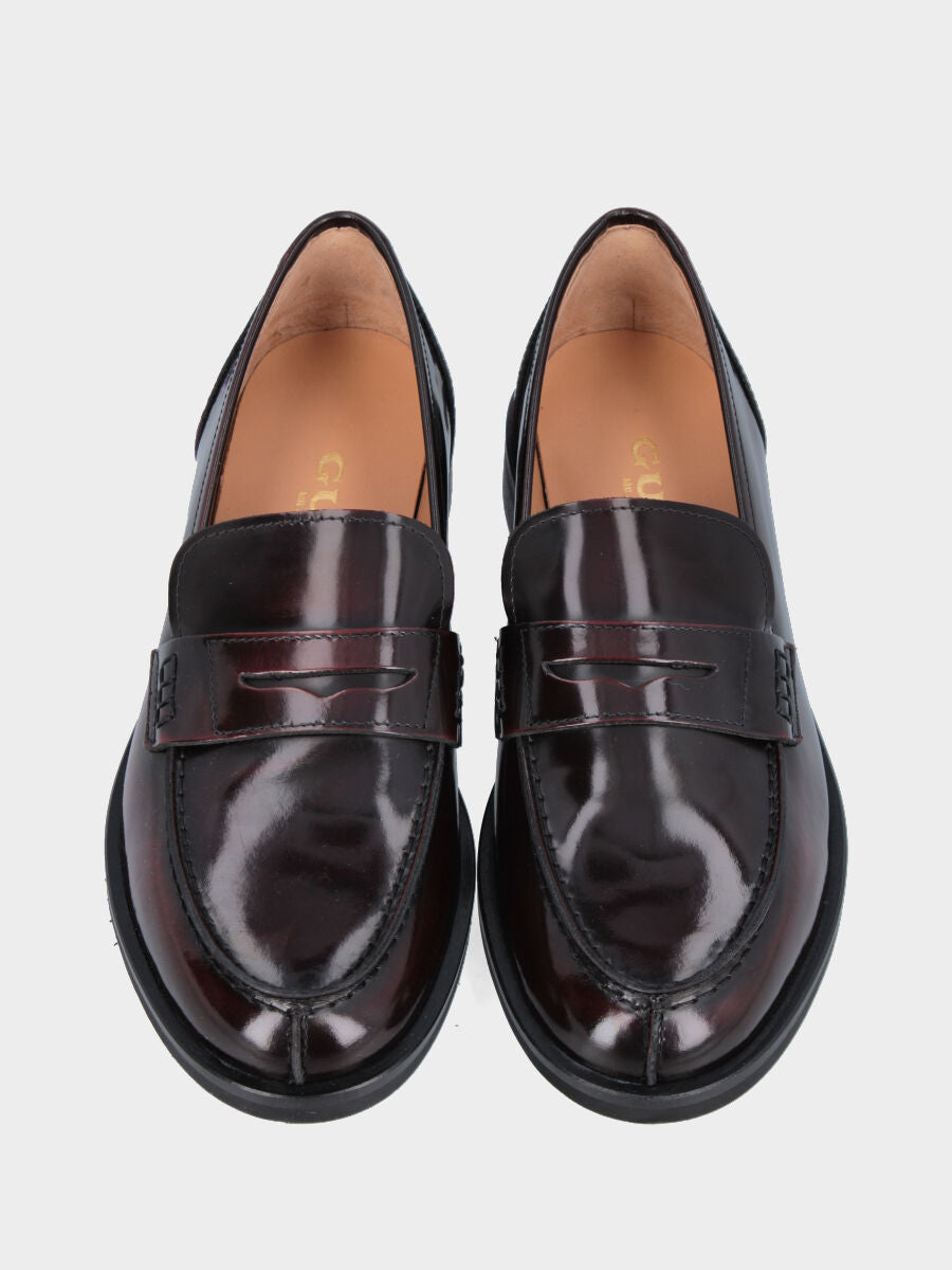 Sandalo monoblocco in vitello rosso con fascia ripiegata