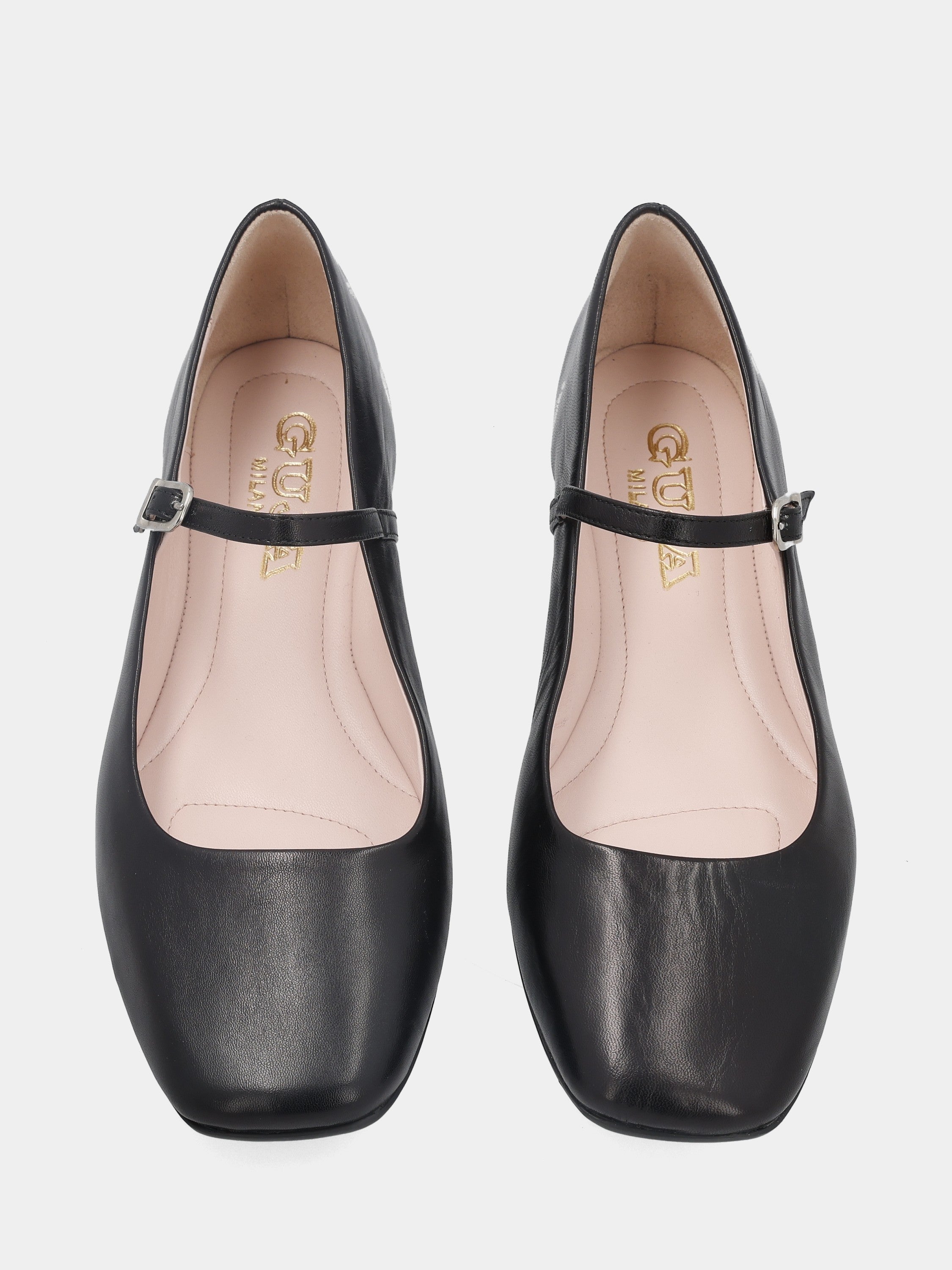 Mary Jane in nappa nera a sacchetto con tacco 10mm