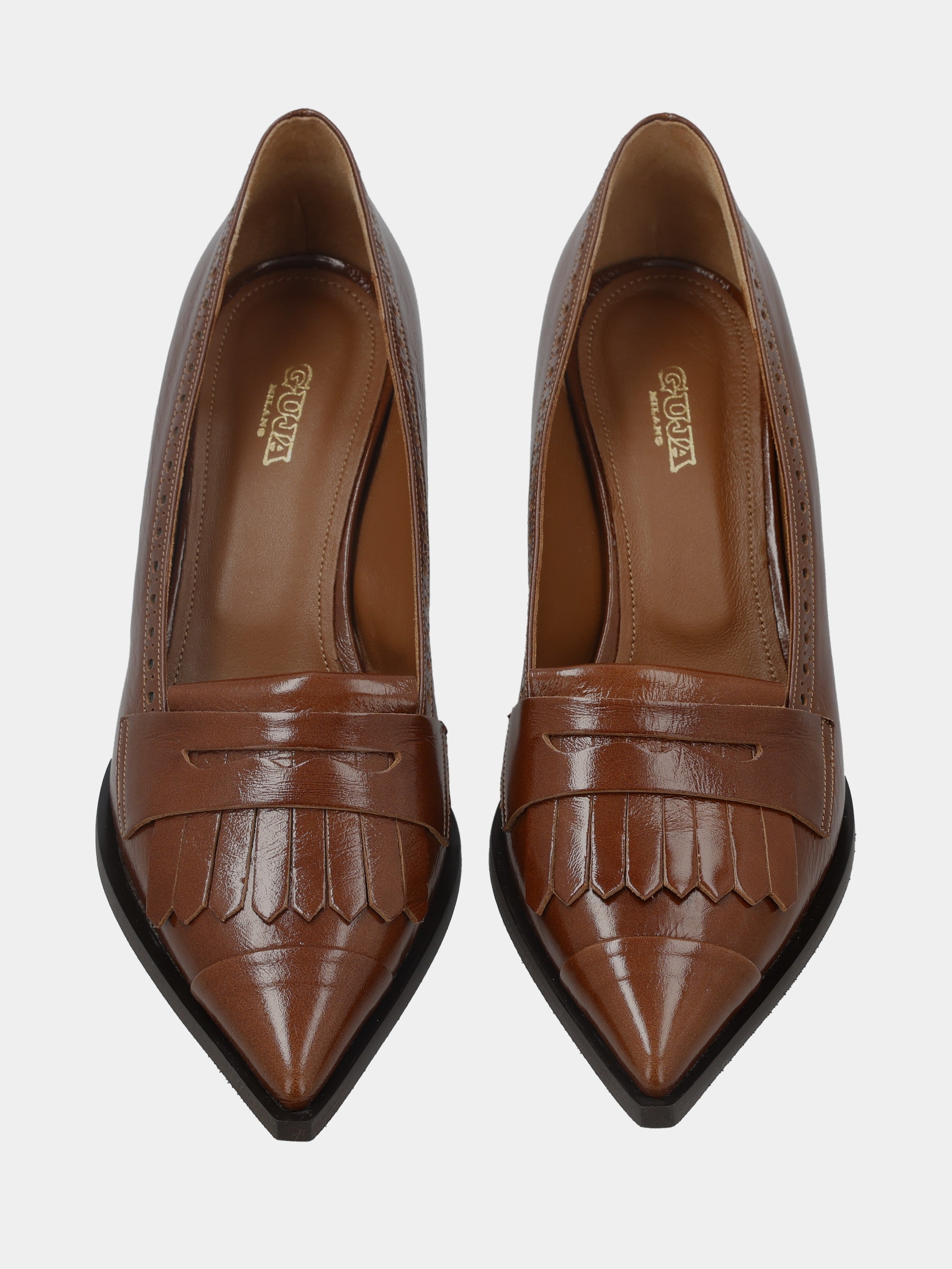 Sandalo monoblocco in vitello rosso con fascia ripiegata